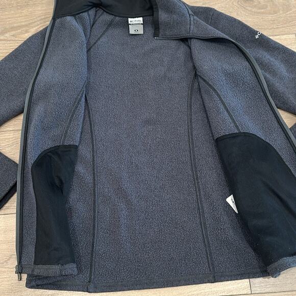 COLUMBIA Dark Heathered Gray Titanium Fleece Full Zip-Up Jacket Size Medium - Picture 9 of 11